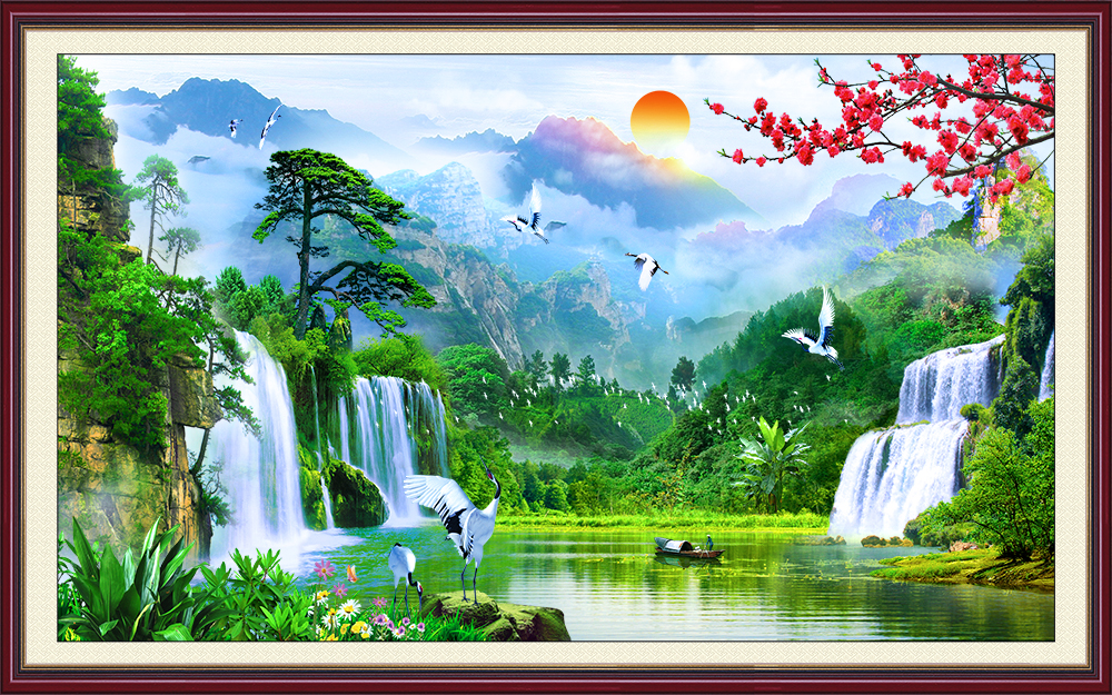 Tranh dán tường sơn thủy hữu tình