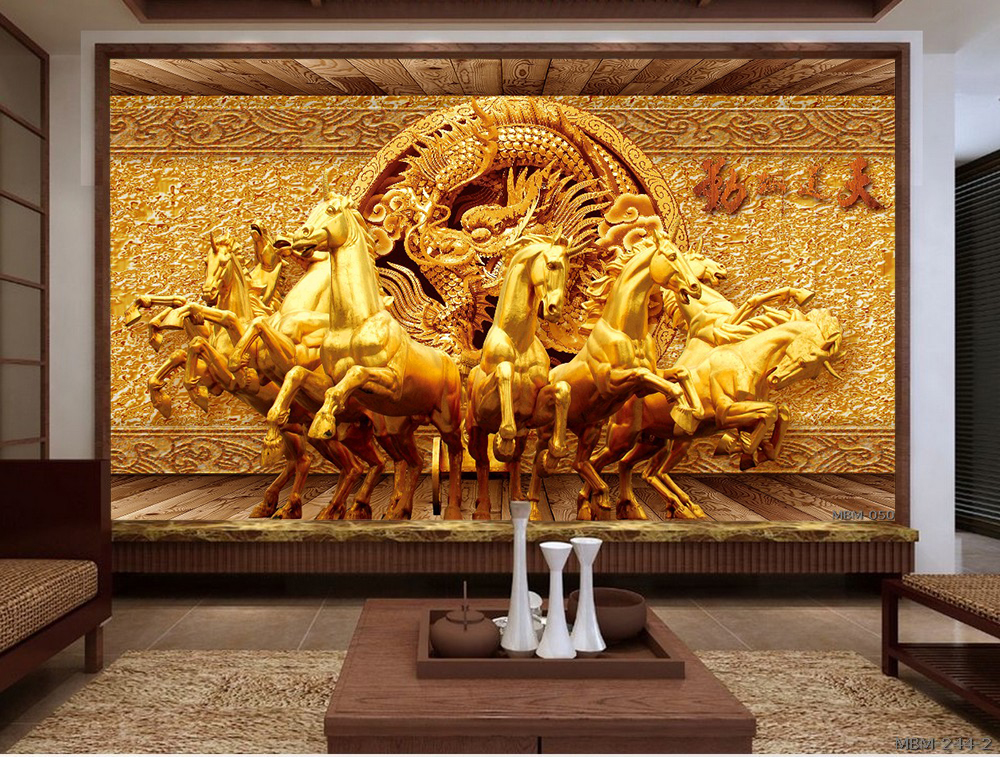 Bộ tranh bát mã - tranh gỗ