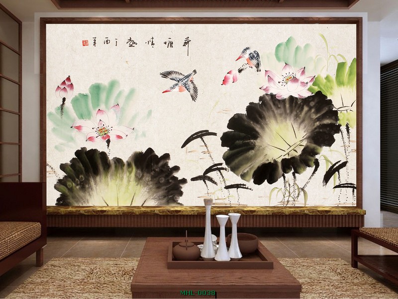 Hoa sen - tranh vẽ MHL-0038