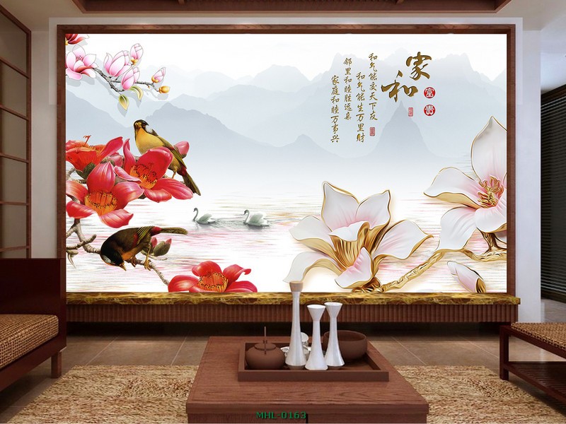 CHIM VÀNG ANH BÊN HOA MHL-0163