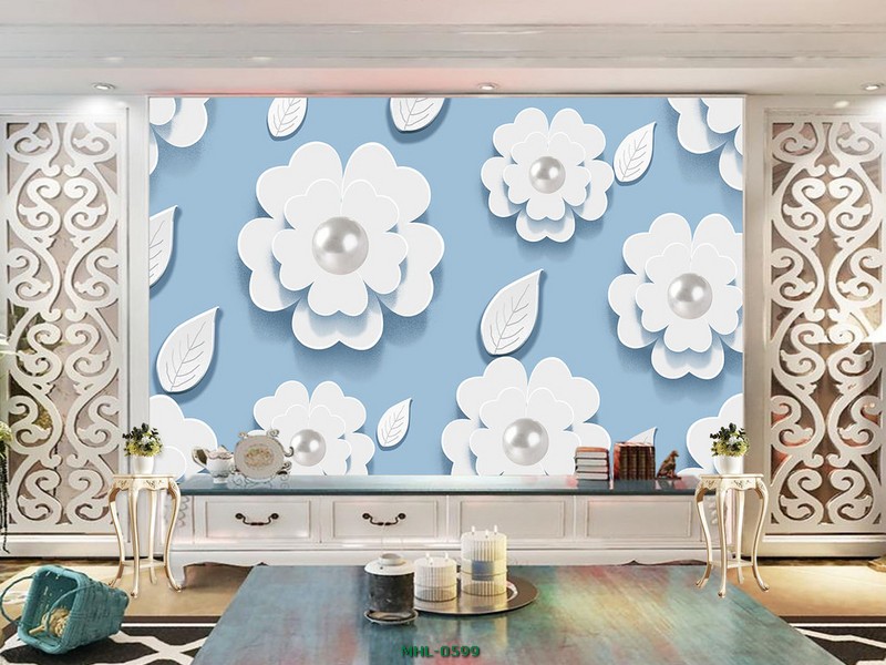 NỀN HOA TRẮNG MHL-0599