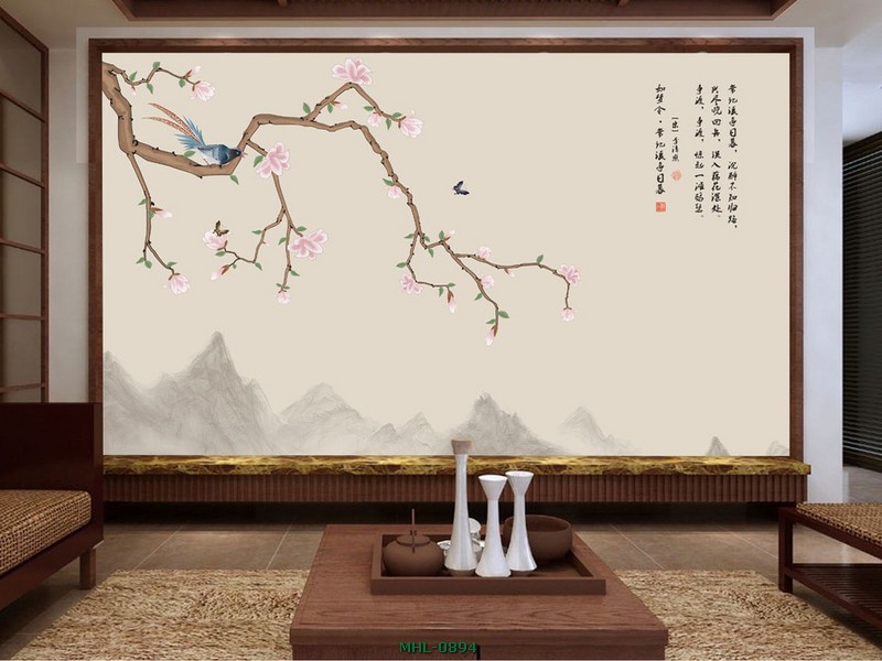 CHIM VỚI CÀNH HOA MHL-0894