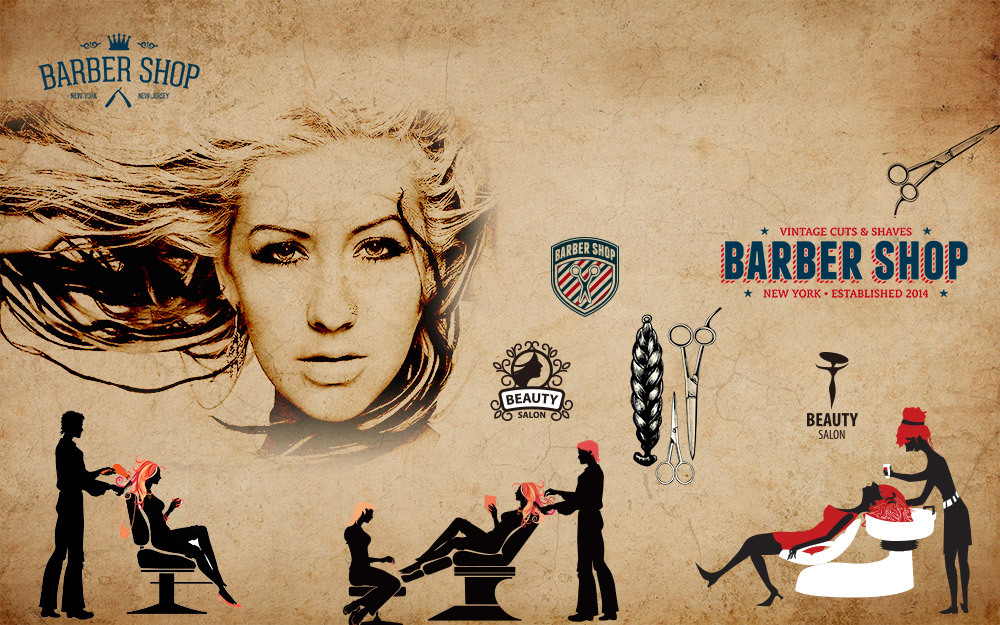 Tranh dán tường cho tiệm cắt tóc