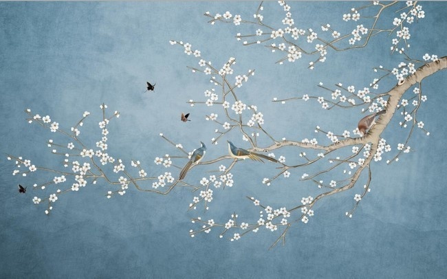  Cành đào mùa xuân - Tranh vẽ