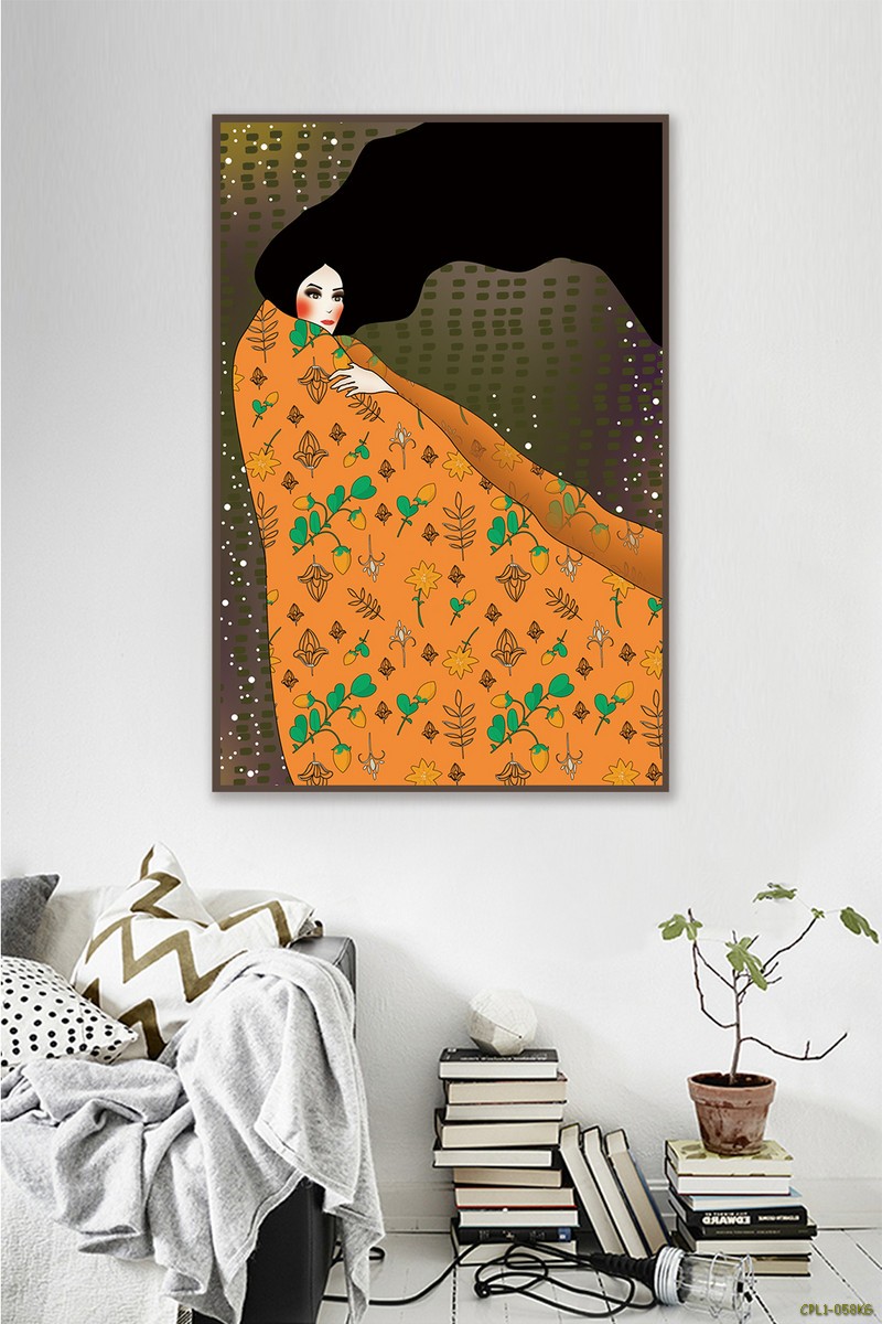 Tranh cô gái với chăn vàng CPL1-058KG