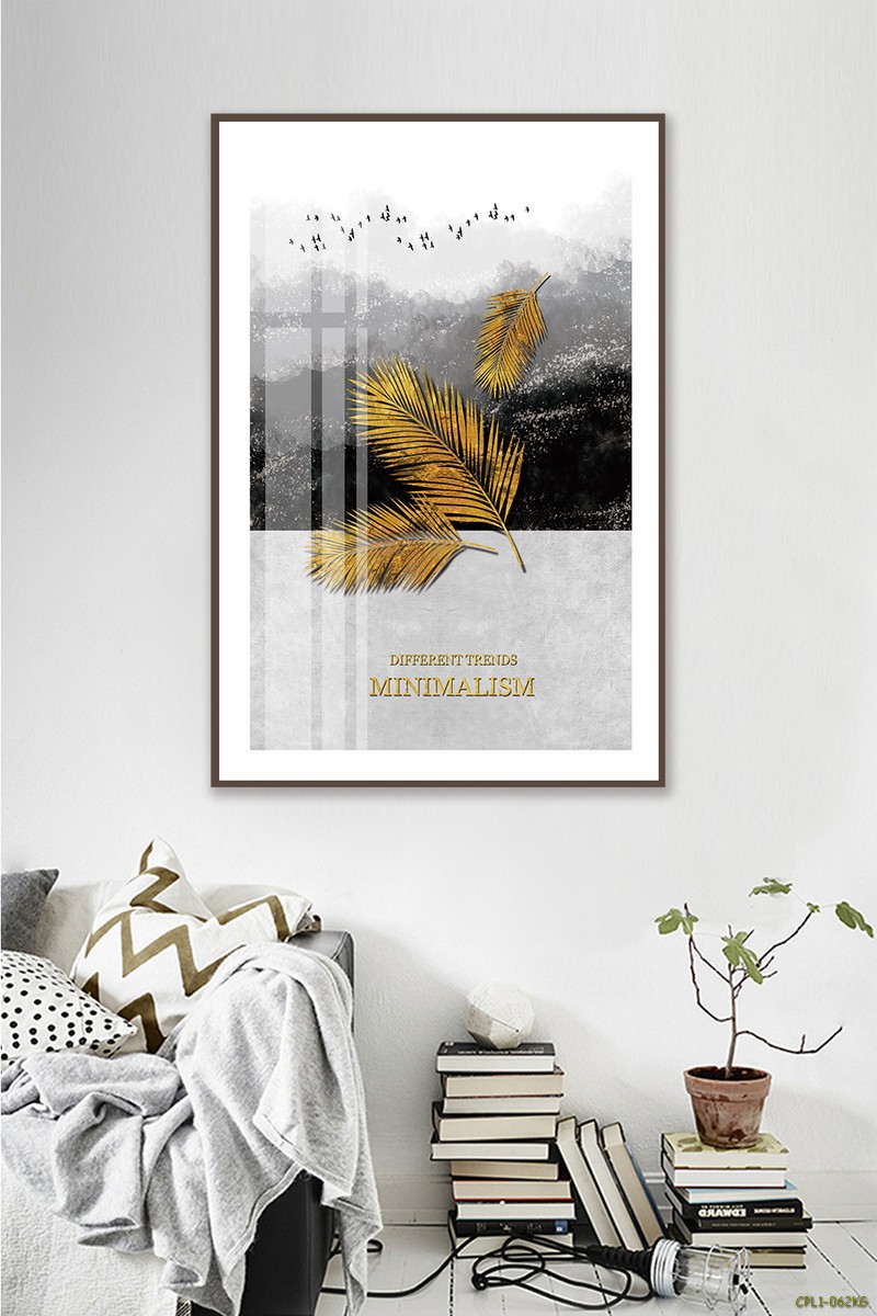 Tranh rừng núi cùng lá cây vàng CPL1-062KG