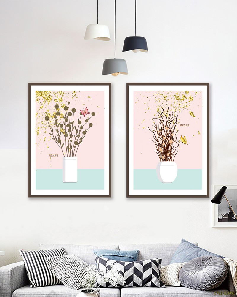 Tranh bộ lọ hoa cành cây khô CPL2-030KG