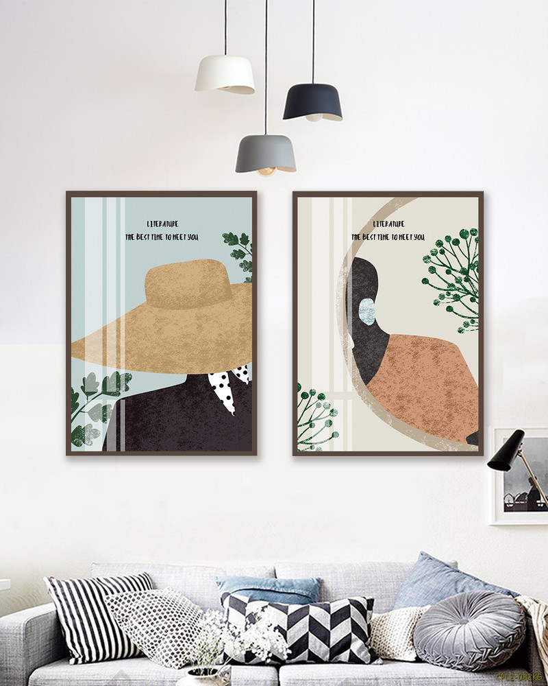 Tranh bộ mũ và lá cây CPL2-082KG