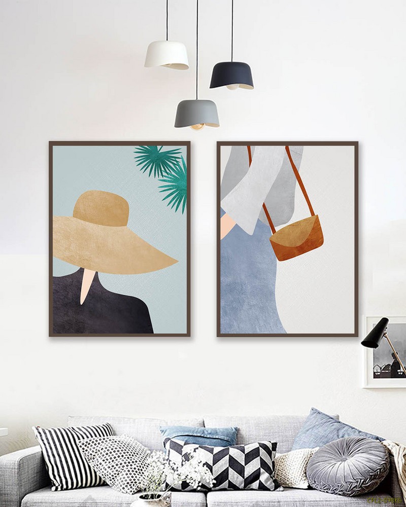 Tranh Bộ cô gái và lá cây CPL2-098KG