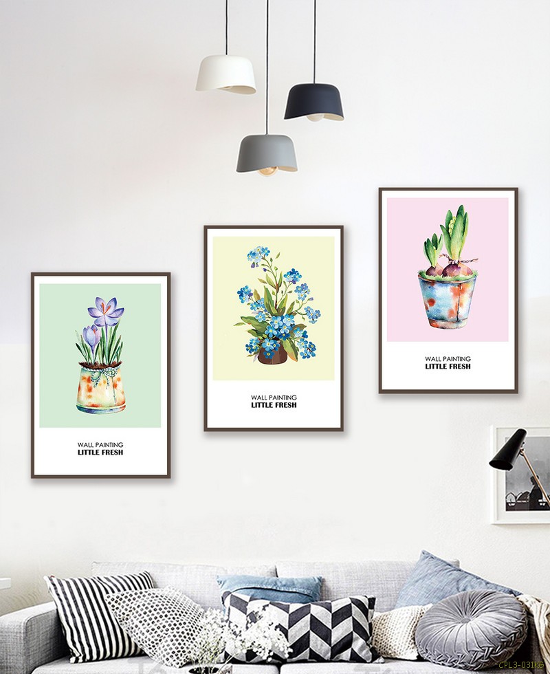 Tranh bộ chậu hoa tái chế CPL3-031KG