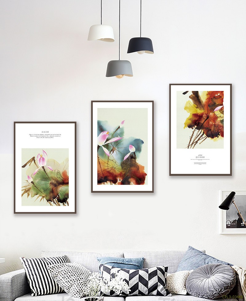 Tranh bộ hoa Sen CPL3-034KG