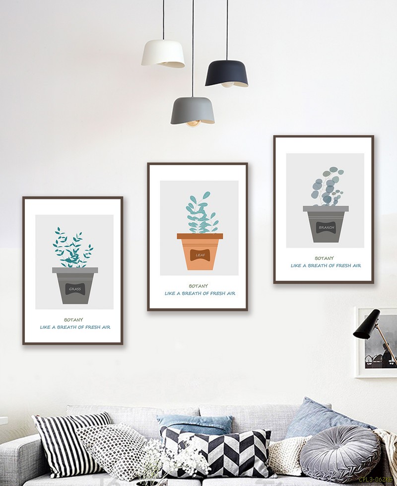 Tranh bộ chậu hoa mini CPL3-062KG