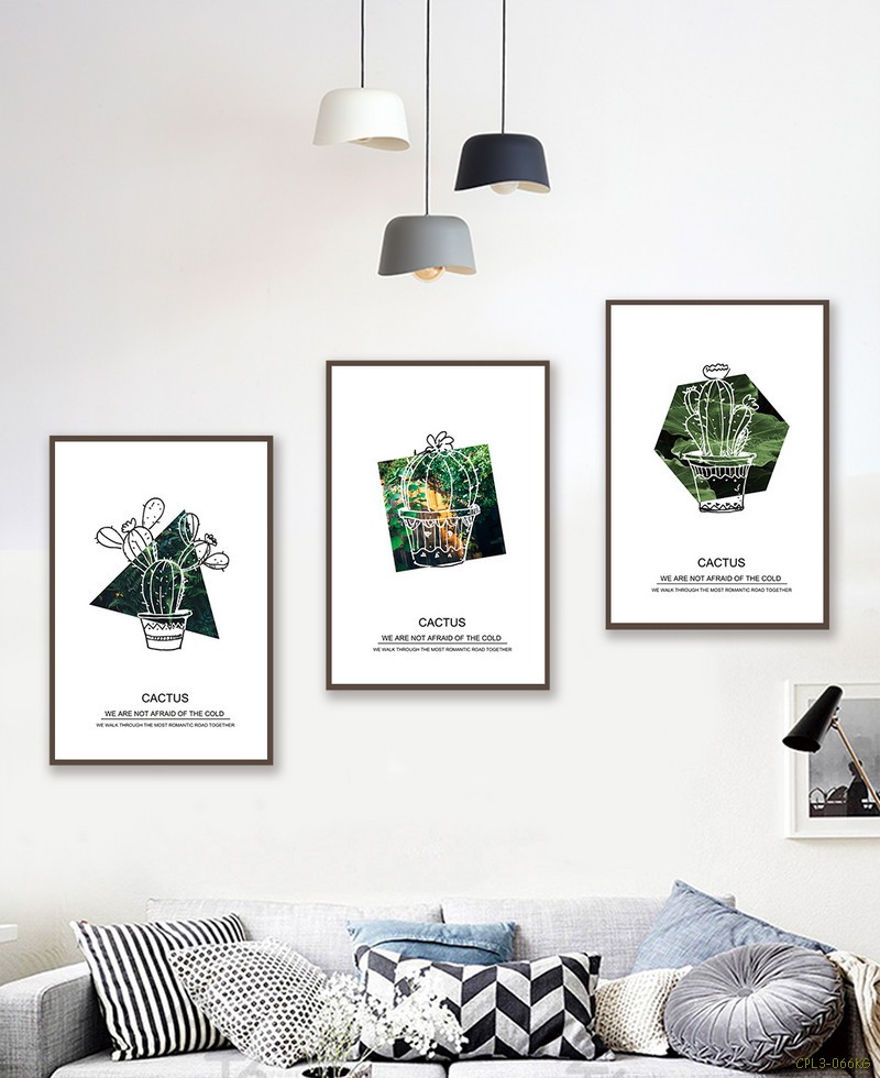 Tranh bộ lá cây và hình học CPL3-066KG