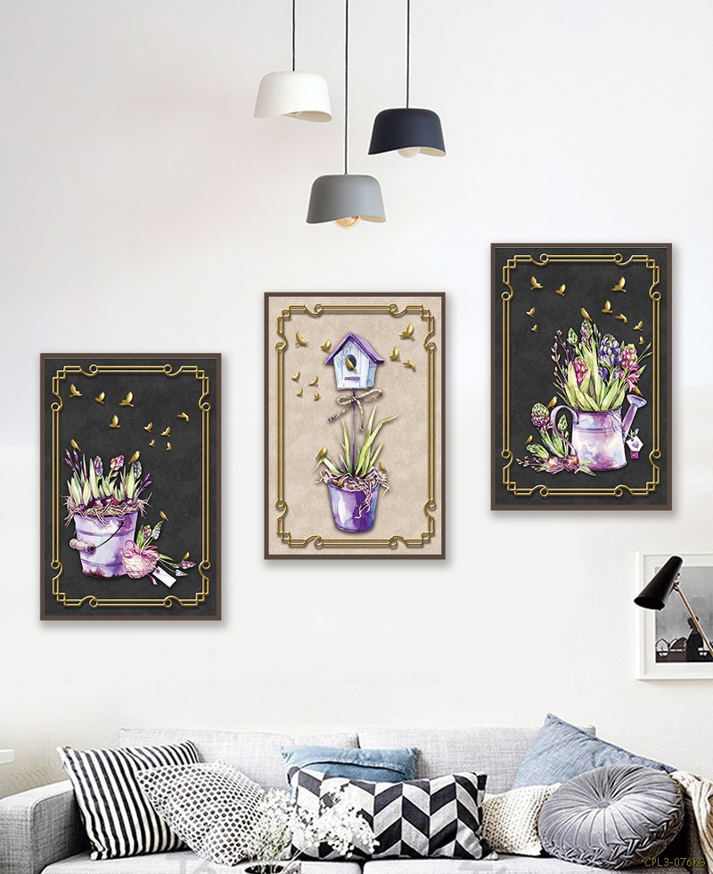 Tranh Bộ hoa lá cành CPL3-076KG