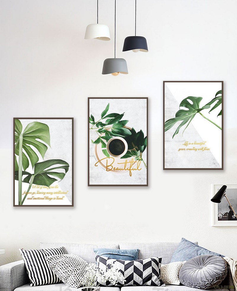 Tranh bộ tách trà xanh lá cây CPL3-083KG