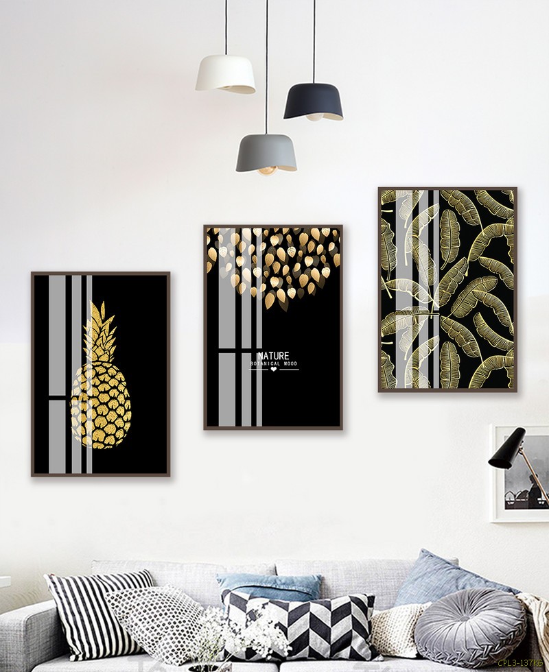 Tranh Bộ quả Dứa và lá cây vàng CPL3-137KG