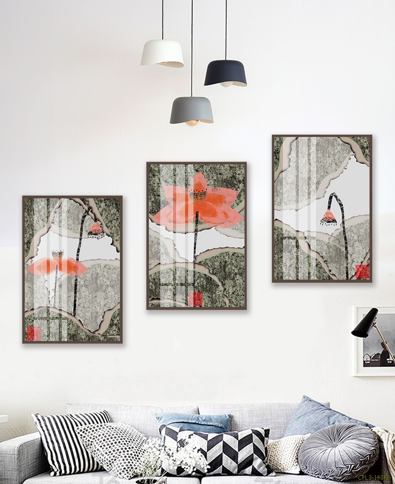 Tranh bộ hoa Sen hồng CPL3-140KG