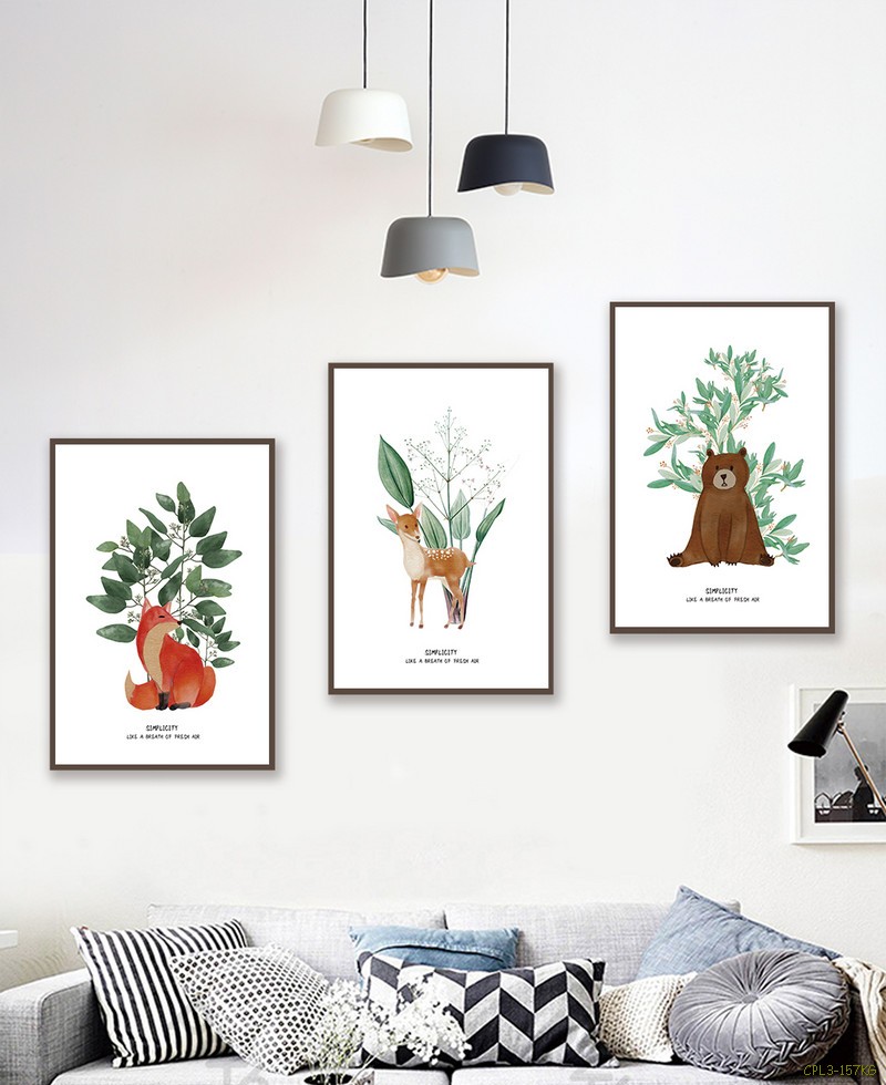 Tranh bộ động vật bên cây CPL3-157KG