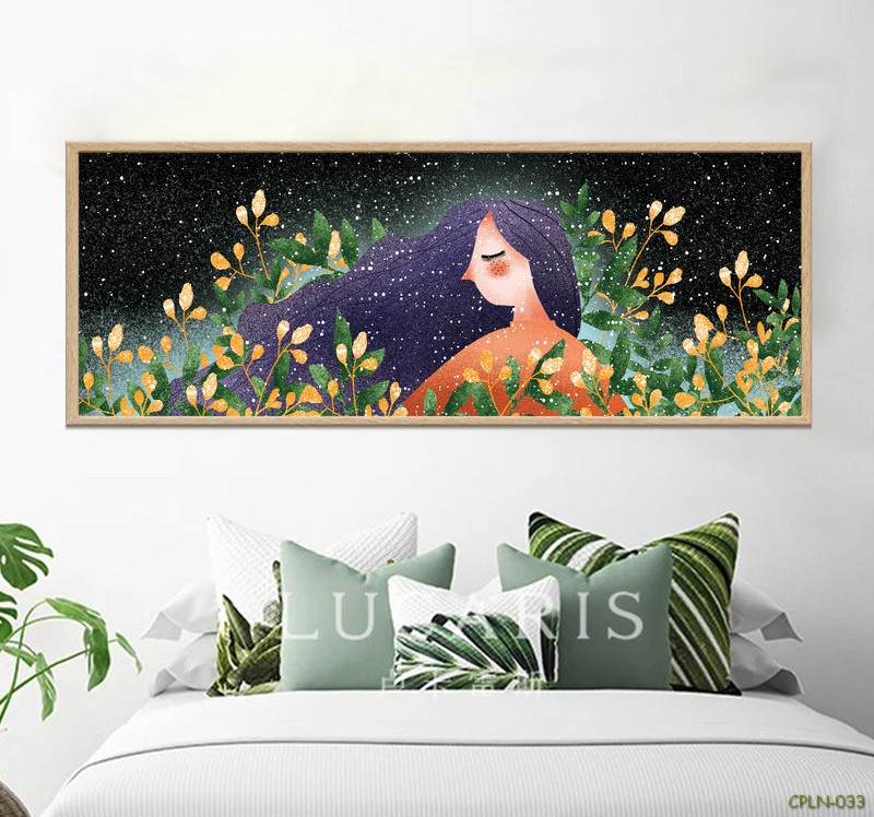 Tranh thiếu nữ bên vườn cây CPLN-033