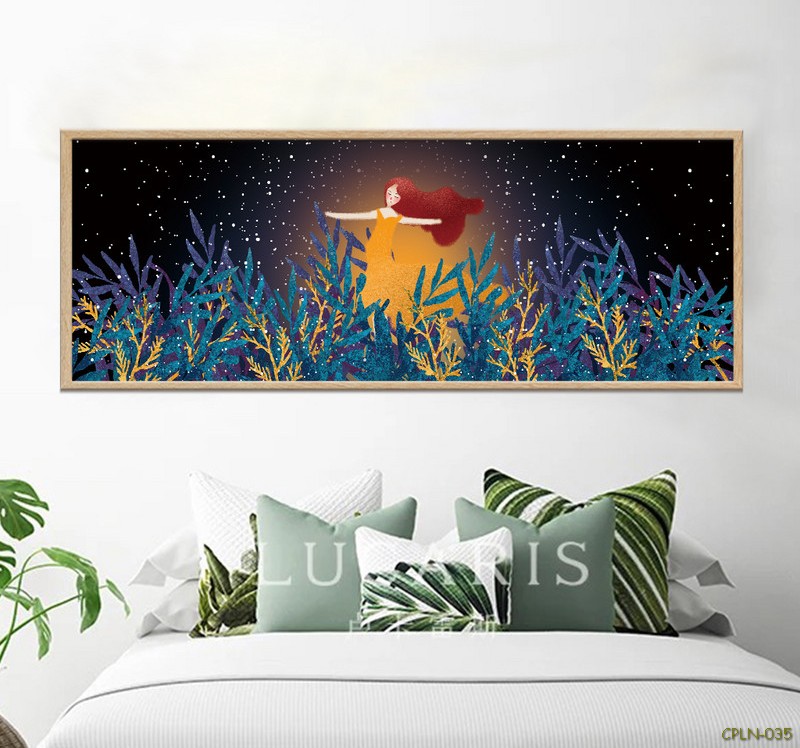 Tranh ngang thiếu nữ bên Cây CPLN-035