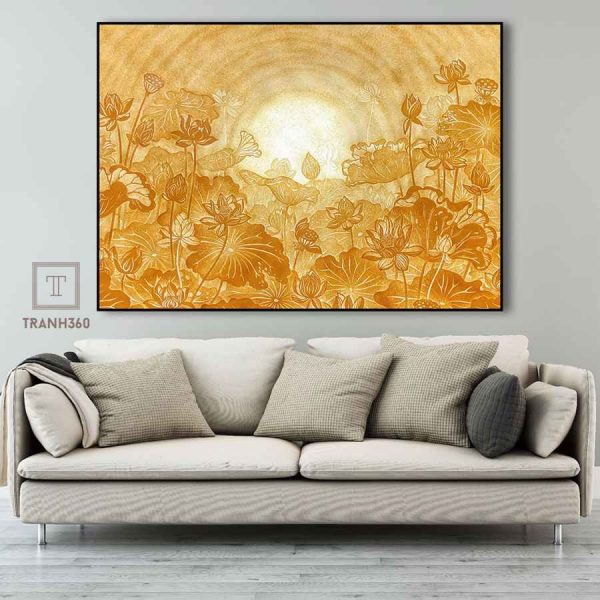 Tranh phòng thờ - Sen vàng