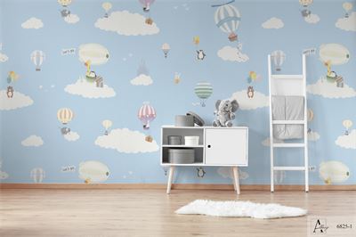 Giấy dán tường phòng trẻ em hình động vật dễ thương Albany 6825-1 