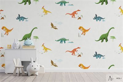 Giấy dán tường phòng trẻ em hình khủng long Albany 6826-1 