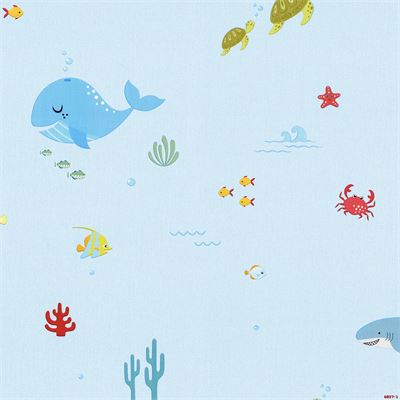 Giấy dán tường phòng trẻ em hoạt tiết đại dương Albany 6827-1