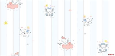 Giấy dán tường chú voi dễ thương 5153-2