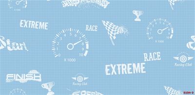 Giấy dán tường đường đua màu xanh 5134-2