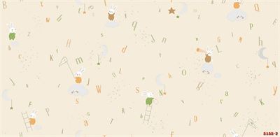 Giấy dán tường hình thỏ dễ thương và chữ cái 5155-2