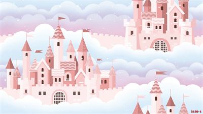 Giấy dán tường lâu đài trên mây phòng bé gái 5150-1