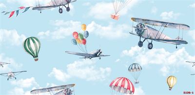 Giấy dán tường máy bay và khinh khí cầu  5126-1