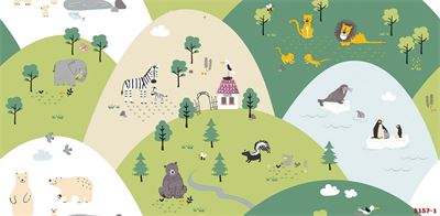 Giấy dán tường hình động vật dễ thương phòng trẻ em 5157-1