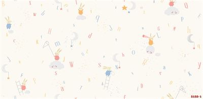 Giấy dán tường phòng trẻ em dễ thương có chữ cái 5155-1