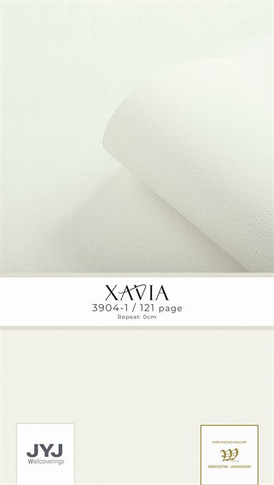Giấy dán tường giả vải màu trắng Xavia 3904-1