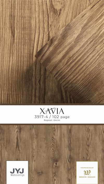 Giấy dán tường vân gỗ Xavia 3917-4