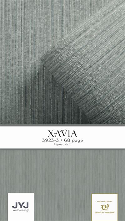 Giấy dán tường kẻ sọc tăm màu ghi Xavia 3923-3