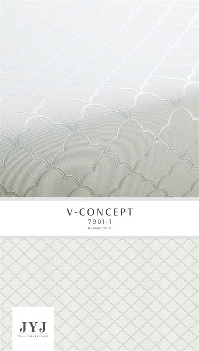 Giấy dán tường Kẻ ô cổ điển màu trắng 7901-1