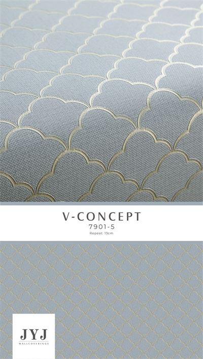 Giấy dán tường Ô chéo cổ điển màu xanh 7901-5