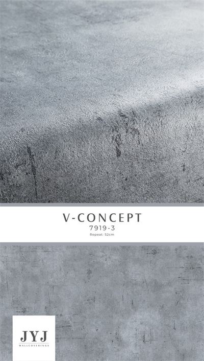 Giấy dán tường giả bê tông màu ghi đậm 7919-3