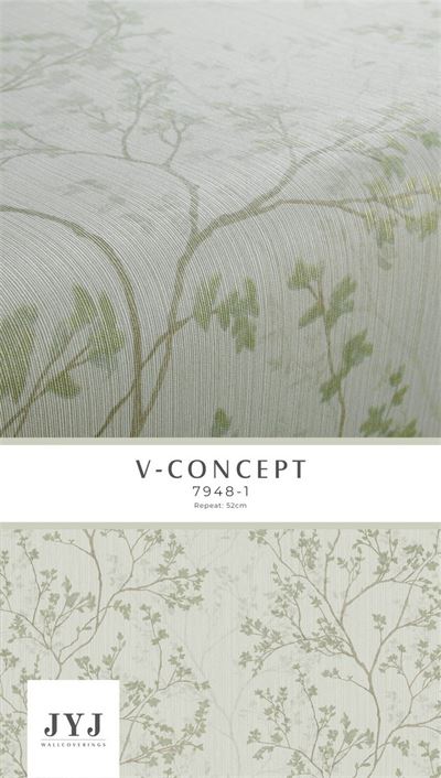 Giấy dán tường hình hoa dây leo chìm Vconcept 7948-2