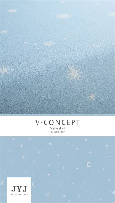 Giấy dán tường phòng trẻ em hình trăng sao 7949-1