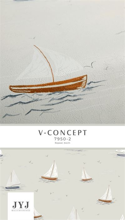 Giấy dán tường hình thuyền buồm Vconcept 7950-2