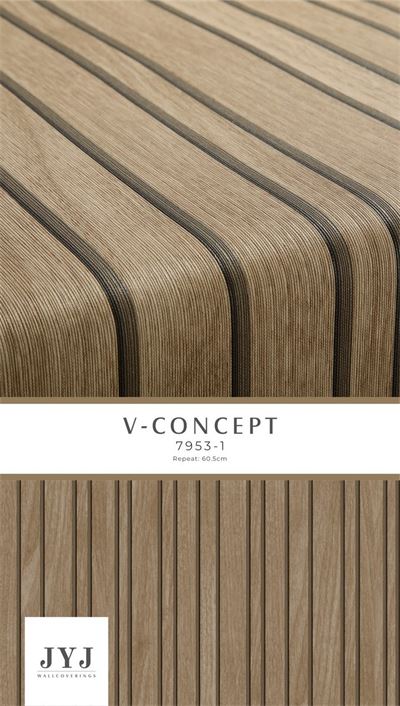 Giấy dán tường vân gỗ ghép thanh màu nâu Vconcept 7953-1