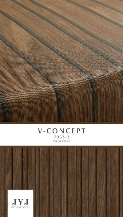 Giấy dán tường vân gỗ ghép thanh màu nâu Vconcept 7953-3