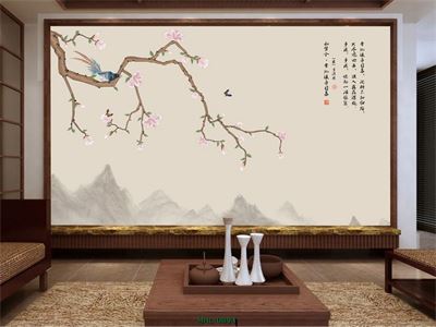 CHIM VỚI CÀNH HOA MHL-0894