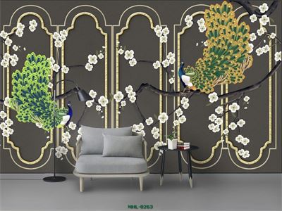 SẮC HOA VỚI CHIM CÔNG MHL-0263