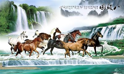 Tranh bát mã MBM-005-1