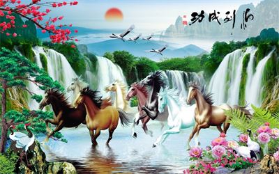 Tranh bát mã MBM-011